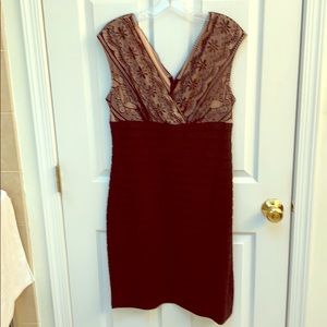Formal black and lace bandeau dress